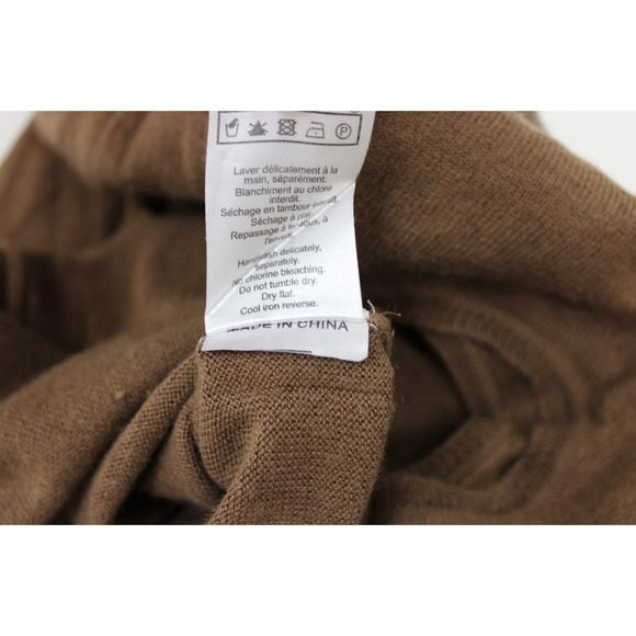 Maje Women's Sweater Cashmere & Silk Long Sleeve Snap Back Brown Size S T2 - Picture 9 of 9